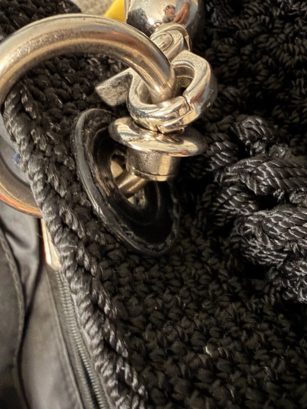 The Sak Crochet Shoulder Bag Black Removeable strap - Picture 6 of 7